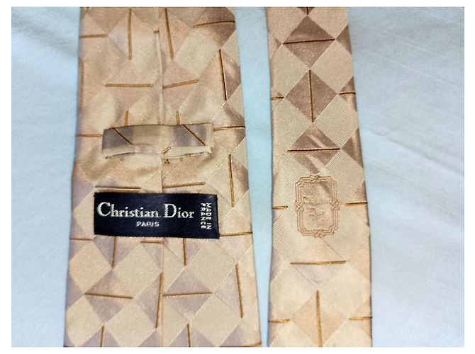 Christian Dior Cravatta di seta di lusso Made in France Marrone - vista 4