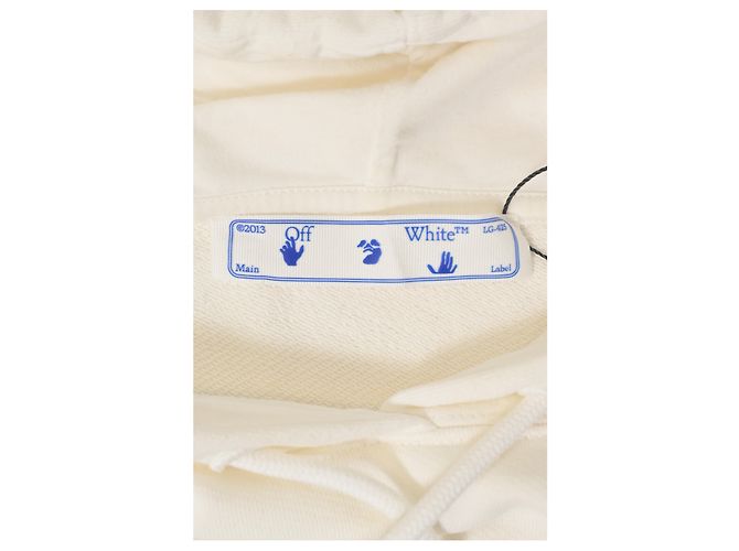 Off White Sudadera con capucha Liquid Arrows de algodón blanco roto - vista 10