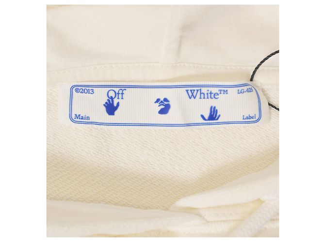 Off White Sudadera con capucha Liquid Arrows de algodón blanco roto - vista 5