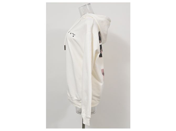 Off White Sudadera con capucha Liquid Arrows de algodón blanco roto - vista 7
