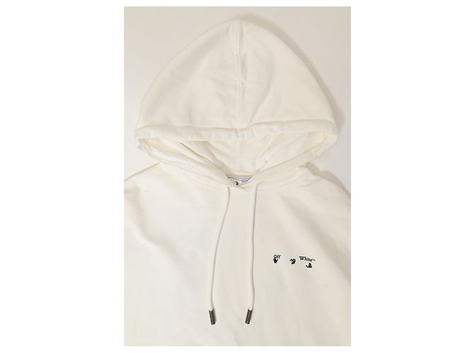 Off White Sudadera con capucha Liquid Arrows de algodón blanco roto - vista 9