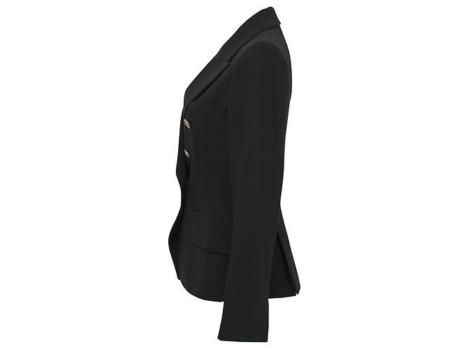 Blazer firmato Versace con petto foderato in lana nera Nero - vista 2