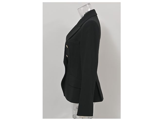 Blazer firmato Versace con petto foderato in lana nera Nero - vista 7