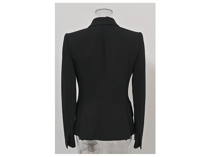 Blazer firmato Versace con petto foderato in lana nera Nero - vista 8
