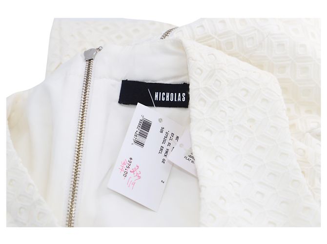 Nicholas Kirkwood Top con sobrefalda Nicholas de algodón blanco - vista 3