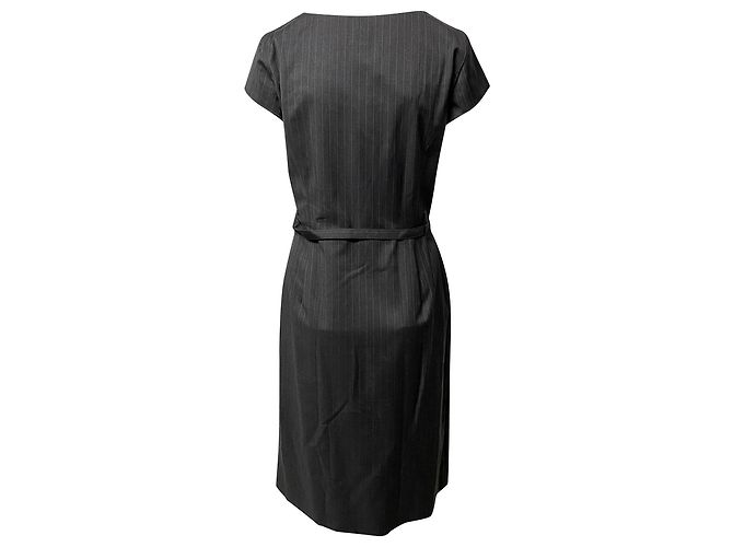 Vestido Joseph de rayas diplomáticas de lana gris - vista 2
