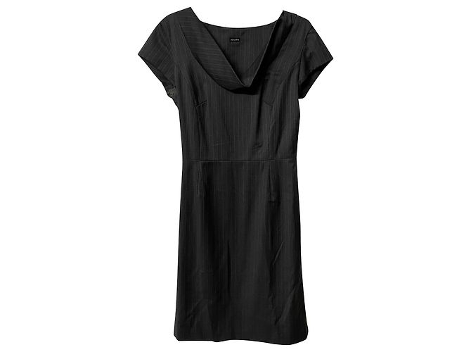 Vestido Joseph de rayas diplomáticas de lana gris - vista 3