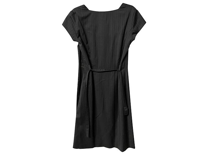 Vestido Joseph de rayas diplomáticas de lana gris - vista 4