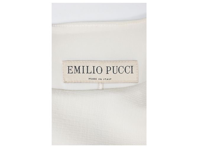 Minivestido con peplum de algodón blanco de Emilio Pucci - vista 10