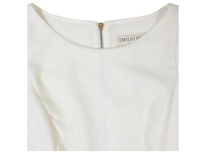 Minivestido con peplum de algodón blanco de Emilio Pucci - vista 4
