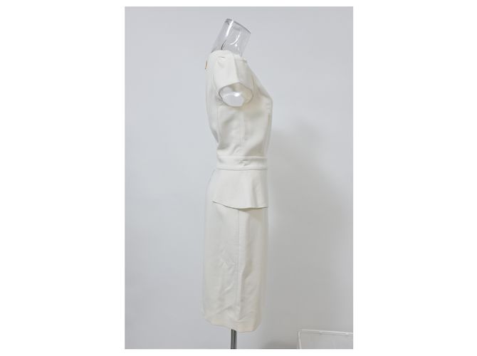Minivestido con peplum de algodón blanco de Emilio Pucci - vista 7