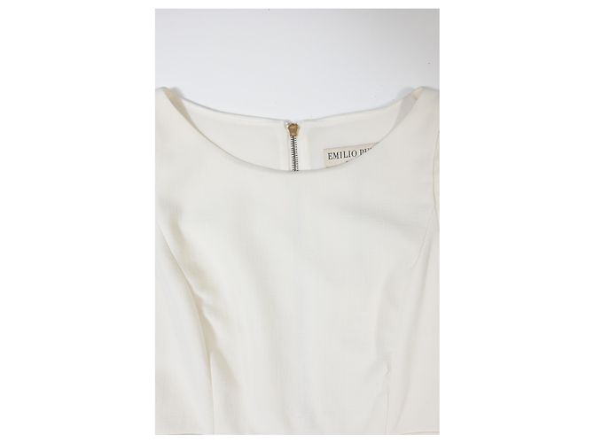 Minivestido con peplum de algodón blanco de Emilio Pucci - vista 9