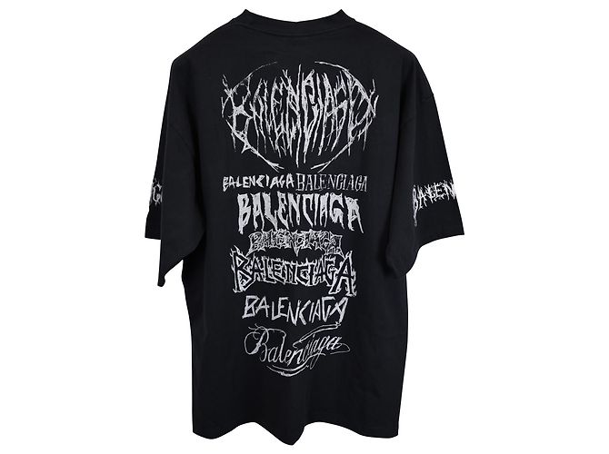 Everyday T-shirt Balenciaga DIY Metal in cotone nero - vista 3