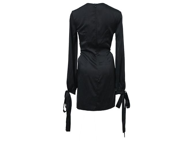 Miniabito Amiri con scollo a V in seta nera Nero - vista 3