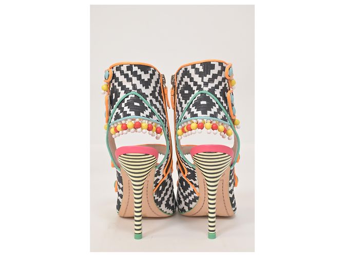 Sophia Webster Amma Aztec Printed Satin Sandals In Multicolor Leather - view 11