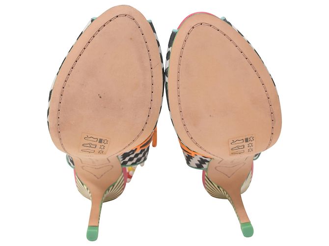 Sophia Webster Amma Aztec Printed Satin Sandals In Multicolor Leather - view 6