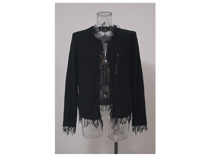 Chaqueta deshilachada IRO Shivani de lana negra Negro - vista 6