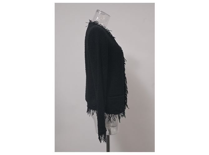 Chaqueta deshilachada IRO Shivani de lana negra Negro - vista 7