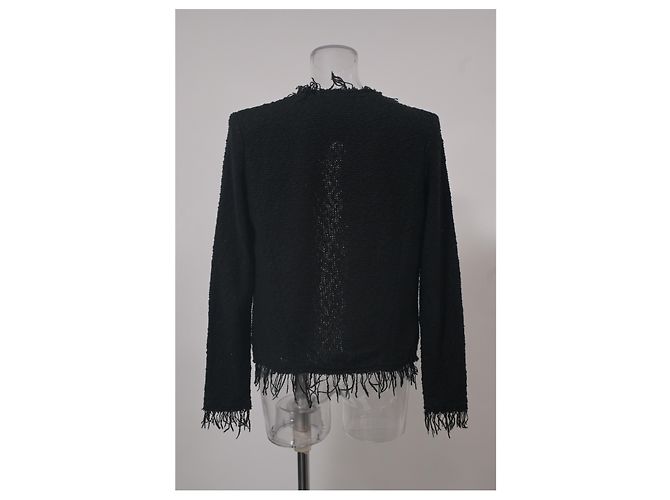 Chaqueta deshilachada IRO Shivani de lana negra Negro - vista 8