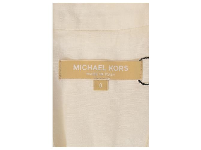 Blazer Michael Kors de lino blanco Crudo - vista 10