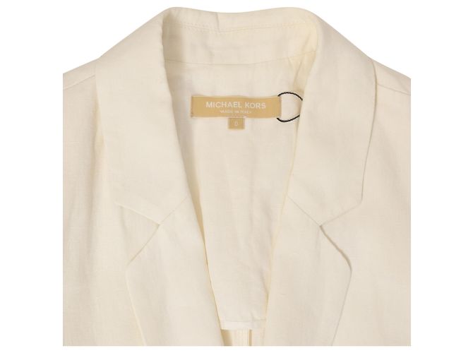 Blazer Michael Kors de lino blanco Crudo - vista 4