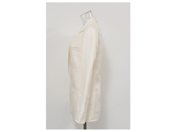 Blazer Michael Kors de lino blanco Crudo - vista 7