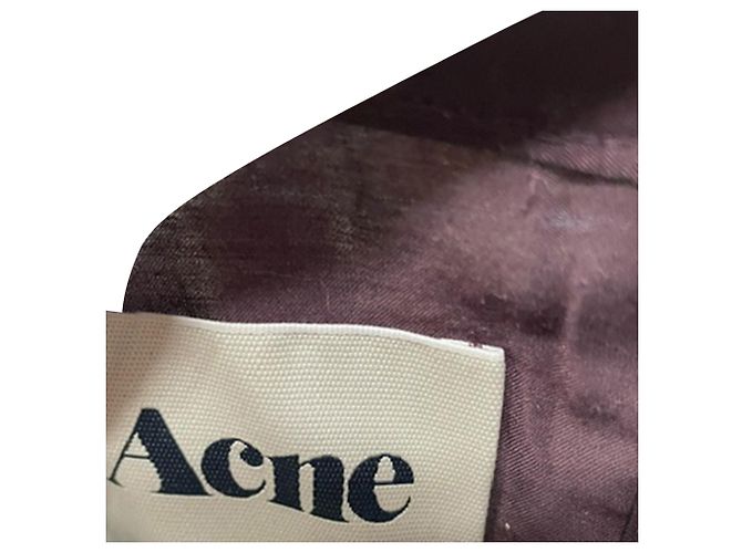 Acne Studios Zink AW11 – Knielanges Kleid mit Wasserfallausschnitt aus violettem Polyester Rot Bordeaux - Ansicht 3
