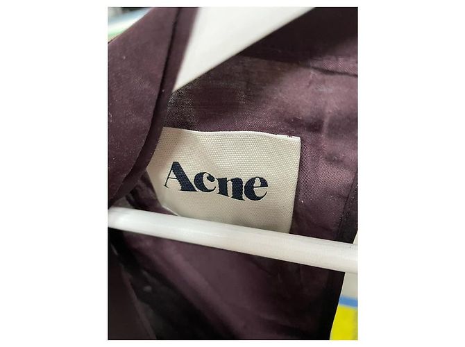 Acne Studios Zink AW11 – Knielanges Kleid mit Wasserfallausschnitt aus violettem Polyester Rot Bordeaux - Ansicht 6