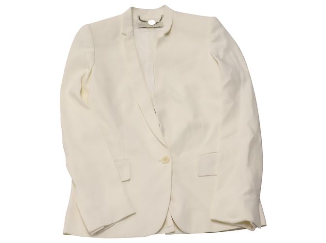 Stella Mc Cartney Blazer de botonadura simple Stella McCartney en rayón marfil Blanco Crudo - vista 3