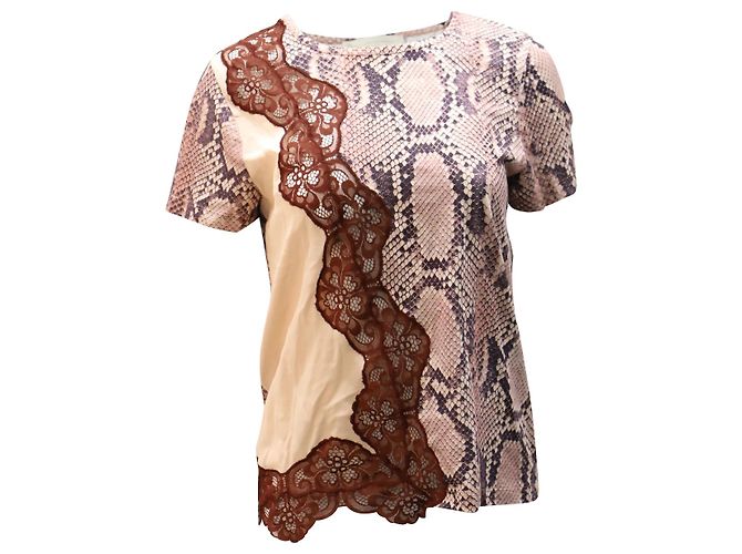 Stella Mc Cartney Stella Mccartney Top con estampado de serpiente en algodón nude Castaño Carne - vista 2