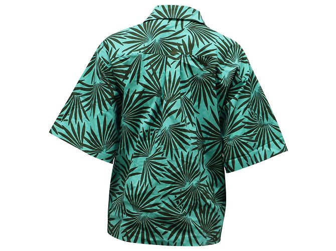 Camicia con stampa tropicale Diane Von Furstenberg in cotone verde e nero Stampa python - vista 2