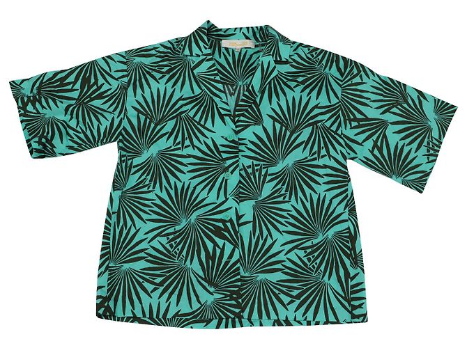 Camicia con stampa tropicale Diane Von Furstenberg in cotone verde e nero Stampa python - vista 3