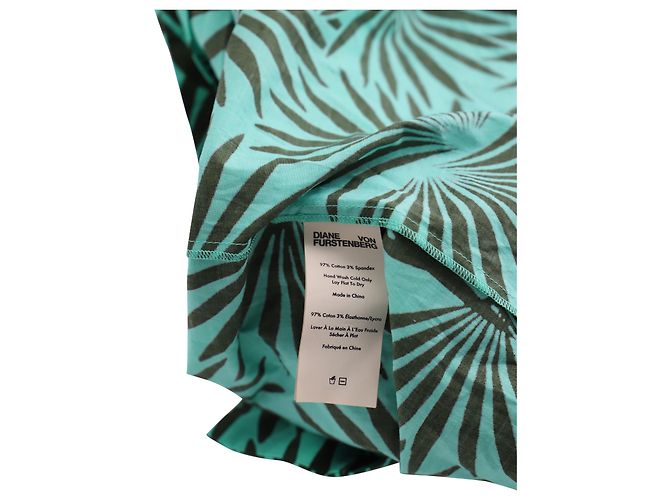 Camicia con stampa tropicale Diane Von Furstenberg in cotone verde e nero Stampa python - vista 4