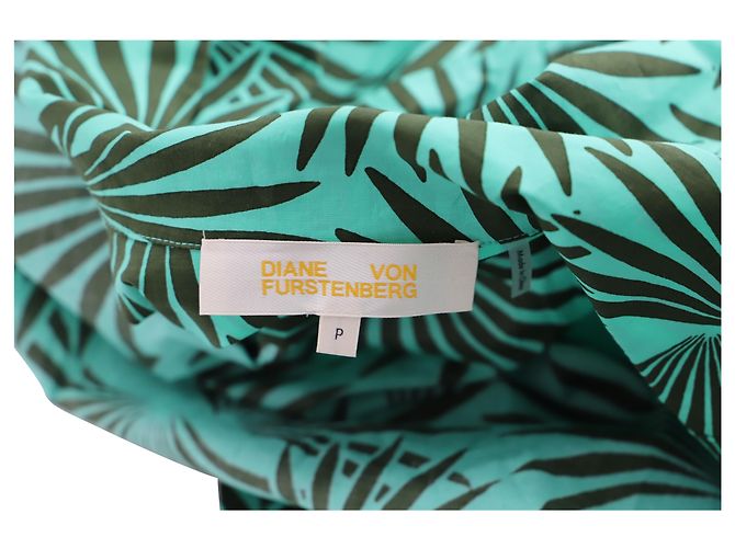 Camicia con stampa tropicale Diane Von Furstenberg in cotone verde e nero Stampa python - vista 5