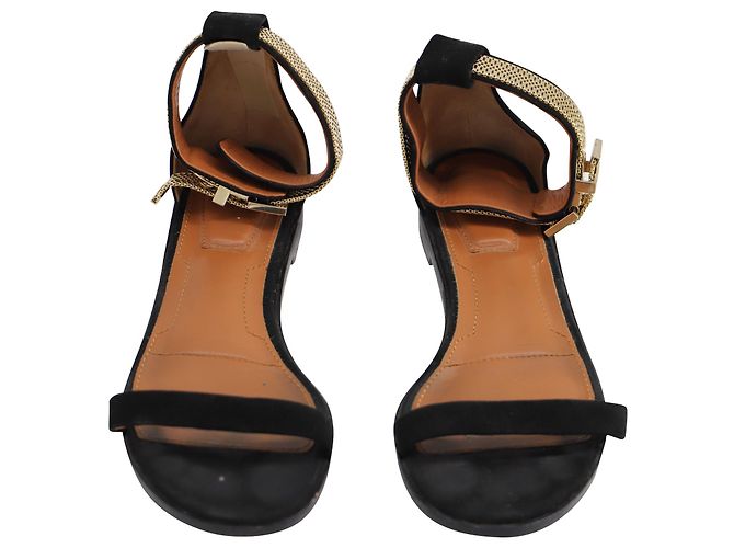 Givenchy Ankle Cuff Flat Sandals in Black Leather - view 2