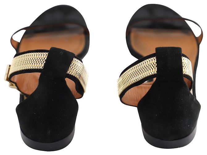 Givenchy Ankle Cuff Flat Sandals in Black Leather - view 3