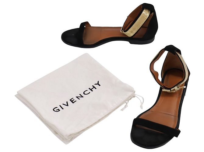 Givenchy Ankle Cuff Flat Sandals in Black Leather - view 7
