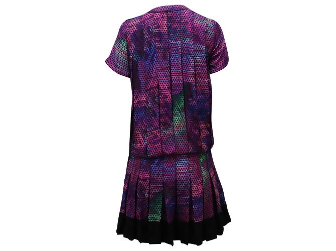 Vestido midi plisado de seda violeta de Proenza Schouler - vista 2