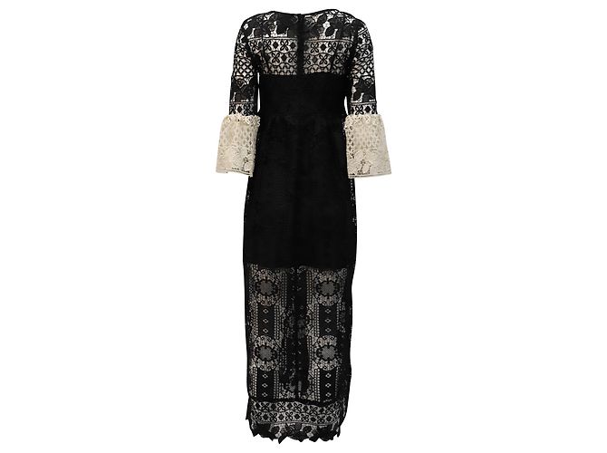 Anna Sui Lace Maxi Dress in Black Polyester - view 2