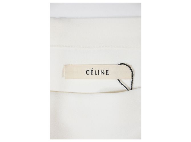 Céline Robe décolleté bateau Celine en coton blanc Écru - vue 10