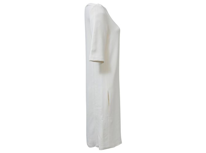 Céline Robe décolleté bateau Celine en coton blanc Écru - vue 2