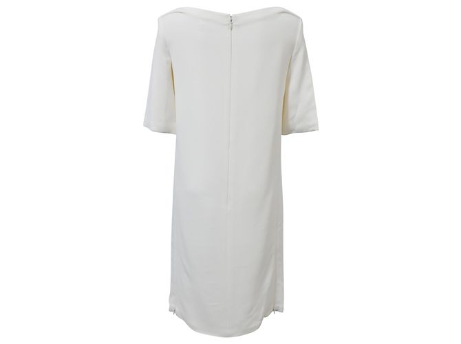Céline Robe décolleté bateau Celine en coton blanc Écru - vue 3