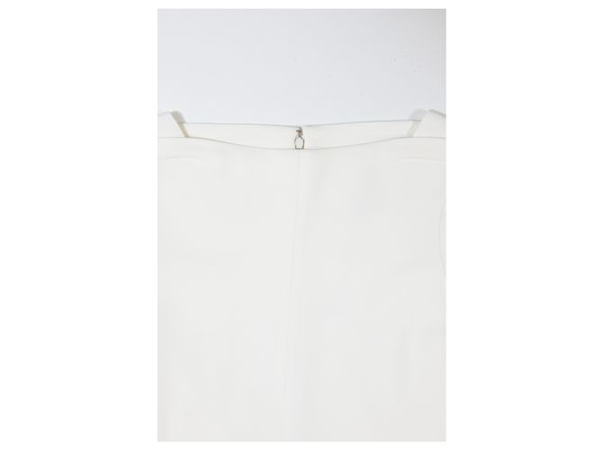 Céline Robe décolleté bateau Celine en coton blanc Écru - vue 9