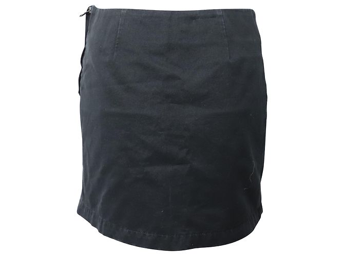 Marc Jacobs Slit Mini Skirt in Black Cotton Denim - view 2