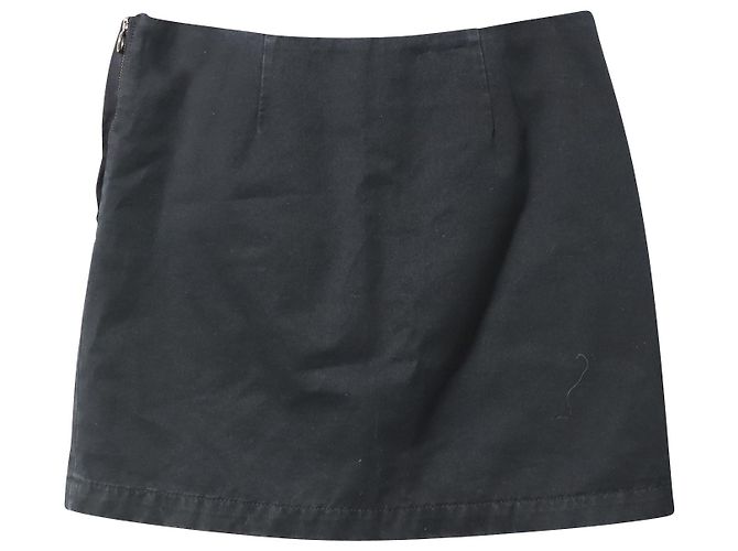 Marc Jacobs Slit Mini Skirt in Black Cotton Denim - view 4