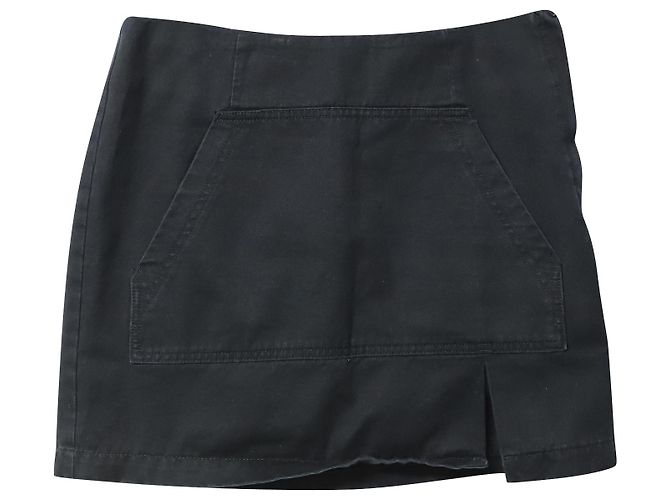Marc Jacobs Slit Mini Skirt in Black Cotton Denim - view 5