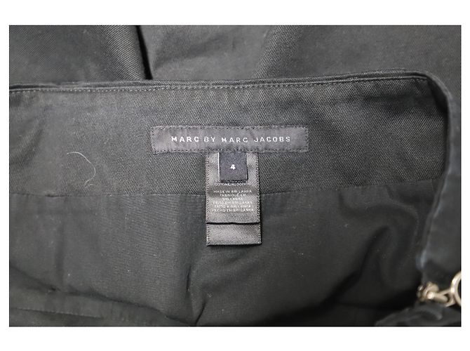 Marc Jacobs Slit Mini Skirt in Black Cotton Denim - view 6