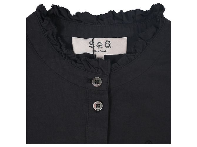 Roseanna Camicia a maniche lunghe Sea Fern Eyelet in cotone nero - vista 4
