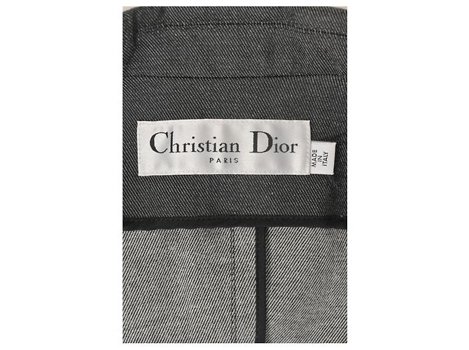 Christian Dior Single Button Blazer in Grey Wool - view 10