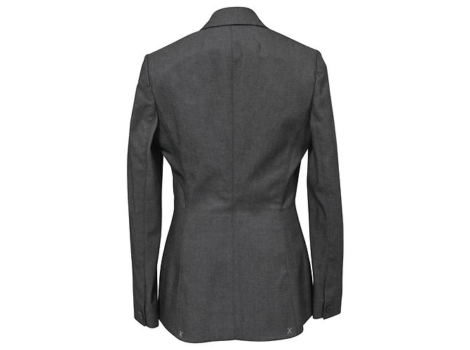 Christian Dior Single Button Blazer in Grey Wool - view 3